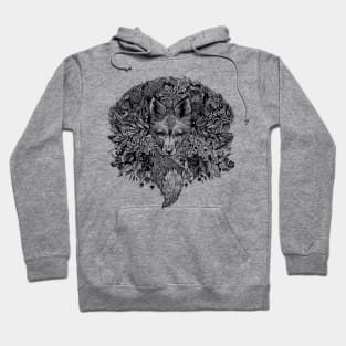 Black and white hiding Fox Hoodie